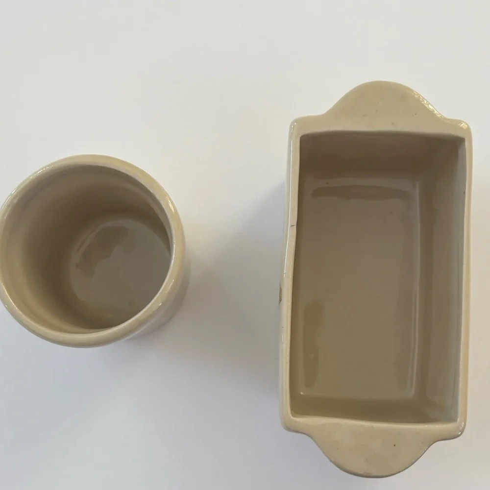 VTG Shaker & Thangs Pottery Birdhouse Collection Toothpick Crock Sugar Pack Tub